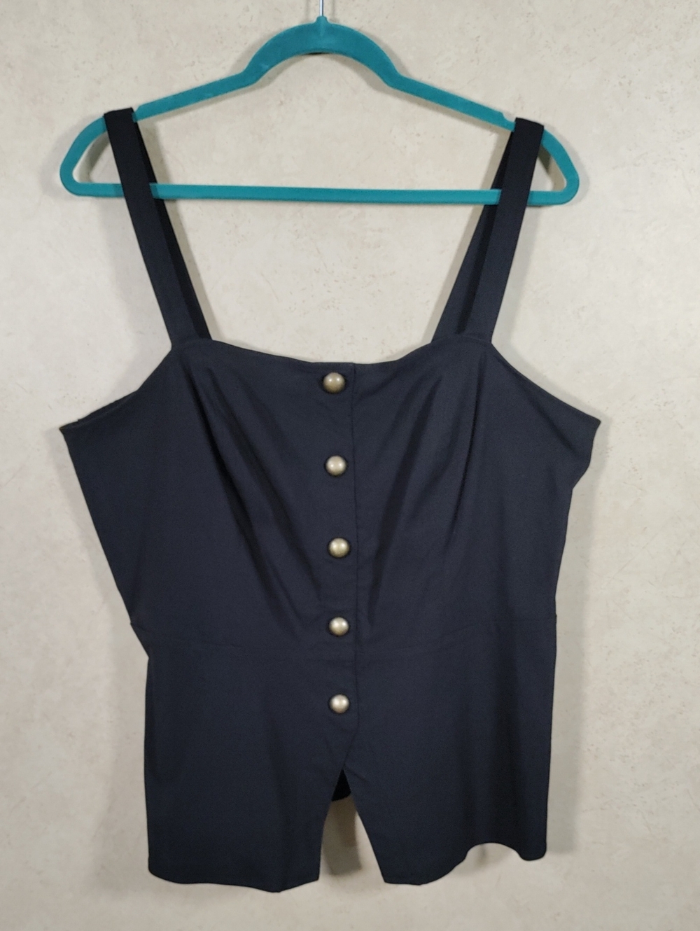 H175 Torrid Black Peplum Bengaline Button Front Bustier Top 1X NWT